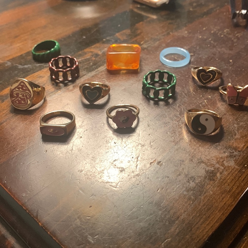 12 Piece y2k rings